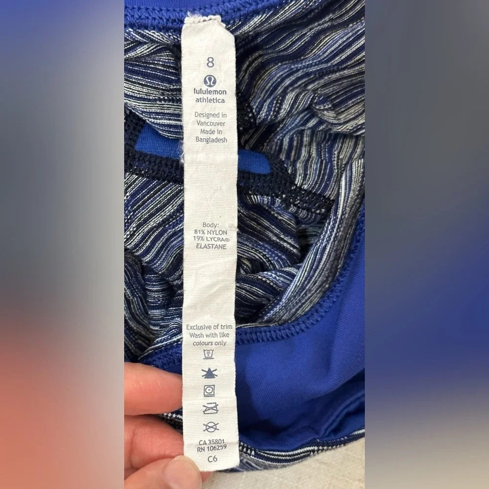 Lululemon Athletica Blue Gray Leggings with Heathered Pattern